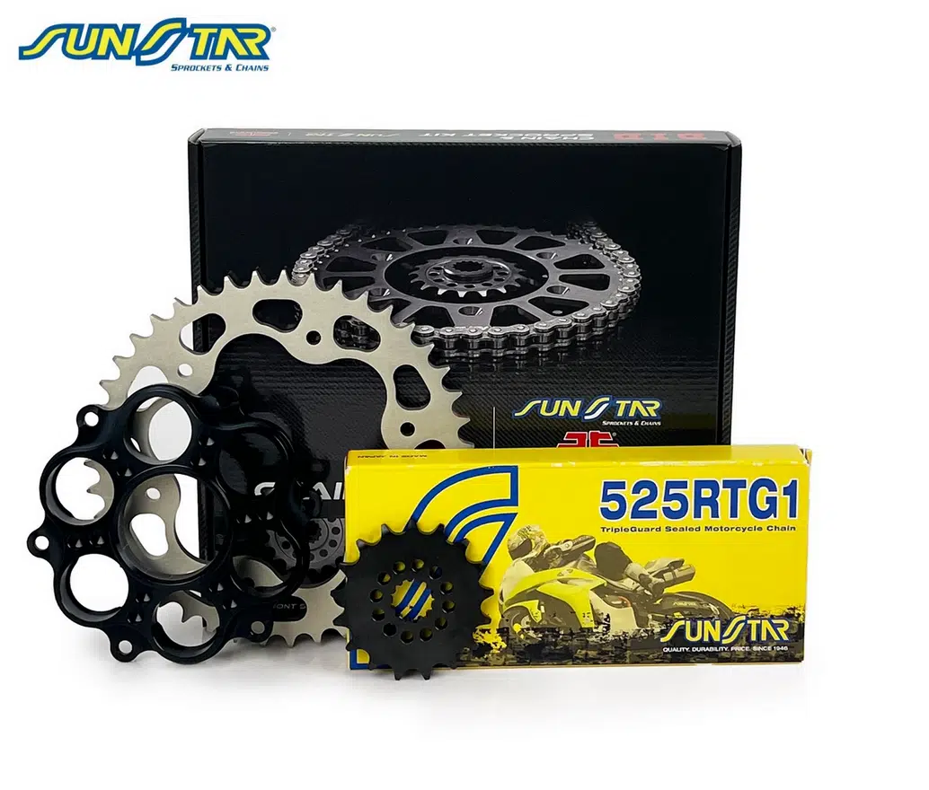 ZİNCİR DİŞLİ SETİ DUCATI EVO 848cc ZİNCİR: SUNSTAR 525RTG1 Gold-98 ÖN-ARKA DİŞLİ: SUNSTAR 15T-39T 2011-2013