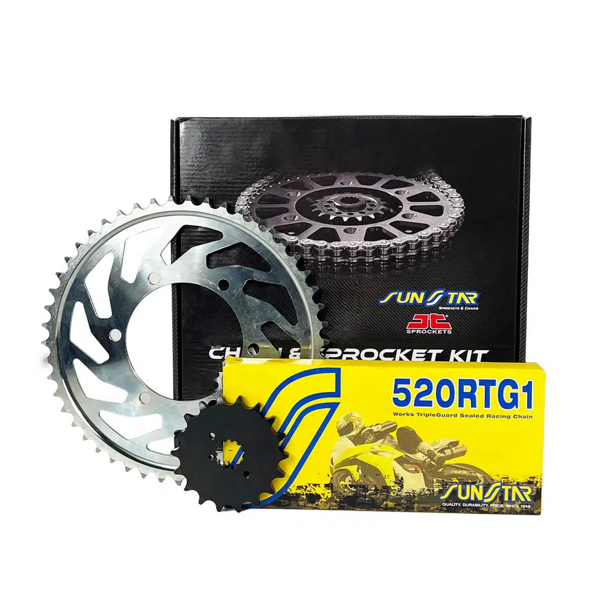 ZİNCİR DİŞLİ SETİ DUCATI MONSTER 600cc ZİNCİR: SUNSTAR SS520RTG1 Gold-102 ÖN-ARKA DİŞLİ : SUNSTAR 15T-46T 2000-2001