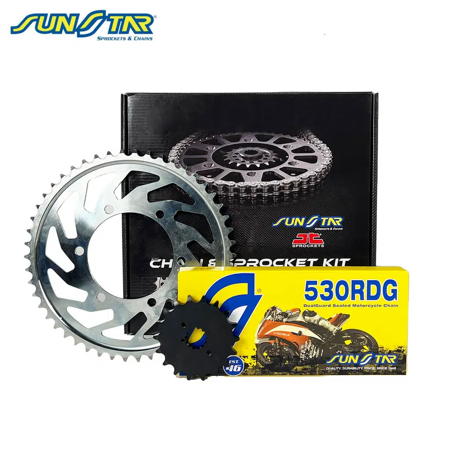 ZİNCİR DİŞLİ SETİ HONDA CBF 1000cc ZİNCİR: SUNSTAR 530RDG Çelik-120 ÖN DİŞLİ: SUNSTAR 16T ARKA DİŞLİ: JT 43T 2006-2010