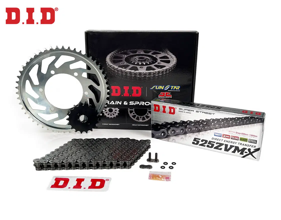 ZİNCİR DİŞLİ SETİ HONDA CBR RR SP 1000cc ZİNCİR: DID-525ZVM-X Çelik-116 ÖN-ARKA DİŞLİ: SUNSTAR 16T-43T 2017-2019