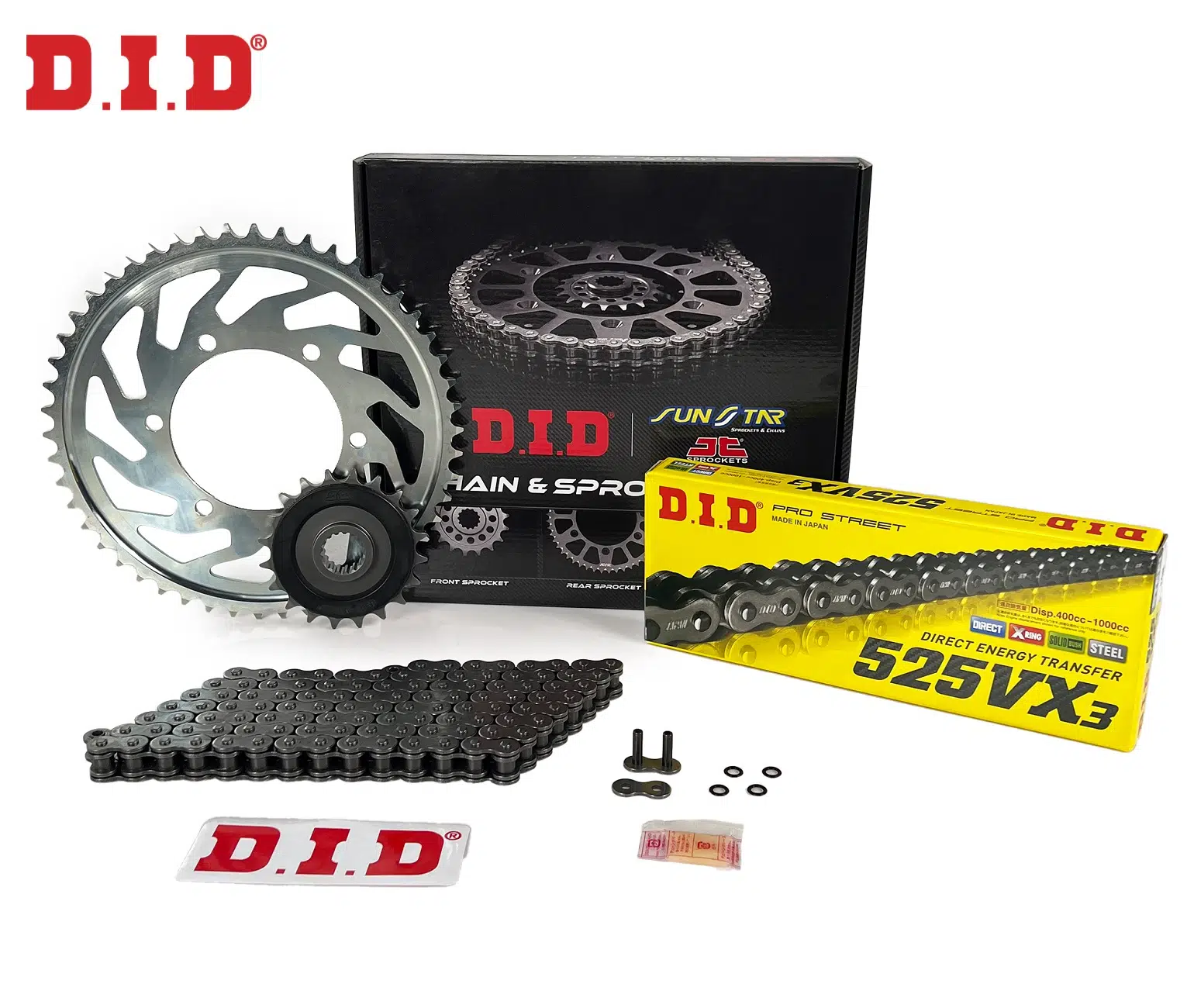 ZİNCİR DİŞLİ SETİ HONDA XLV VARADERO ABS 1000cc ZİNCİR: DID-525VX3 Çelik-112 ÖN-ARKA DİŞLİ: JT 16T-47T 1999-2011