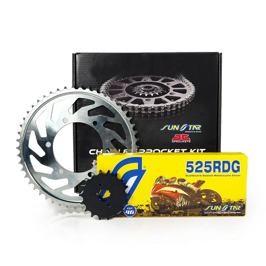 ZİNCİR DİŞLİ SETİ KAWASAKI Z 900 RS 900cc ZİNCİR: SS525RDG Çelik-114 ÖN-ARKA DİŞLİ: SUNSTAR 15T-44T 2023-2024