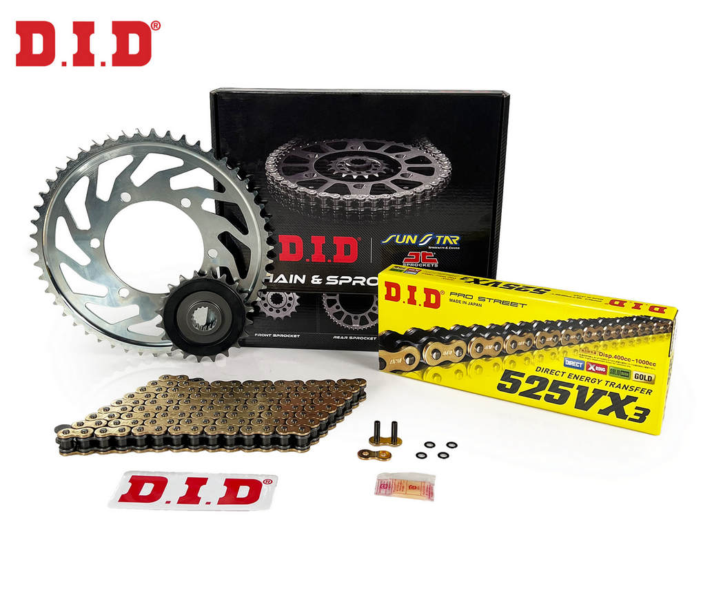 Zincir Dişli Seti Suzukı Gsf Bandıt S 650cc Zincir: Dıd-525vx3 Gold-118 Ön: Jt 15t Arka: Sunstar 48t 2007-2014 