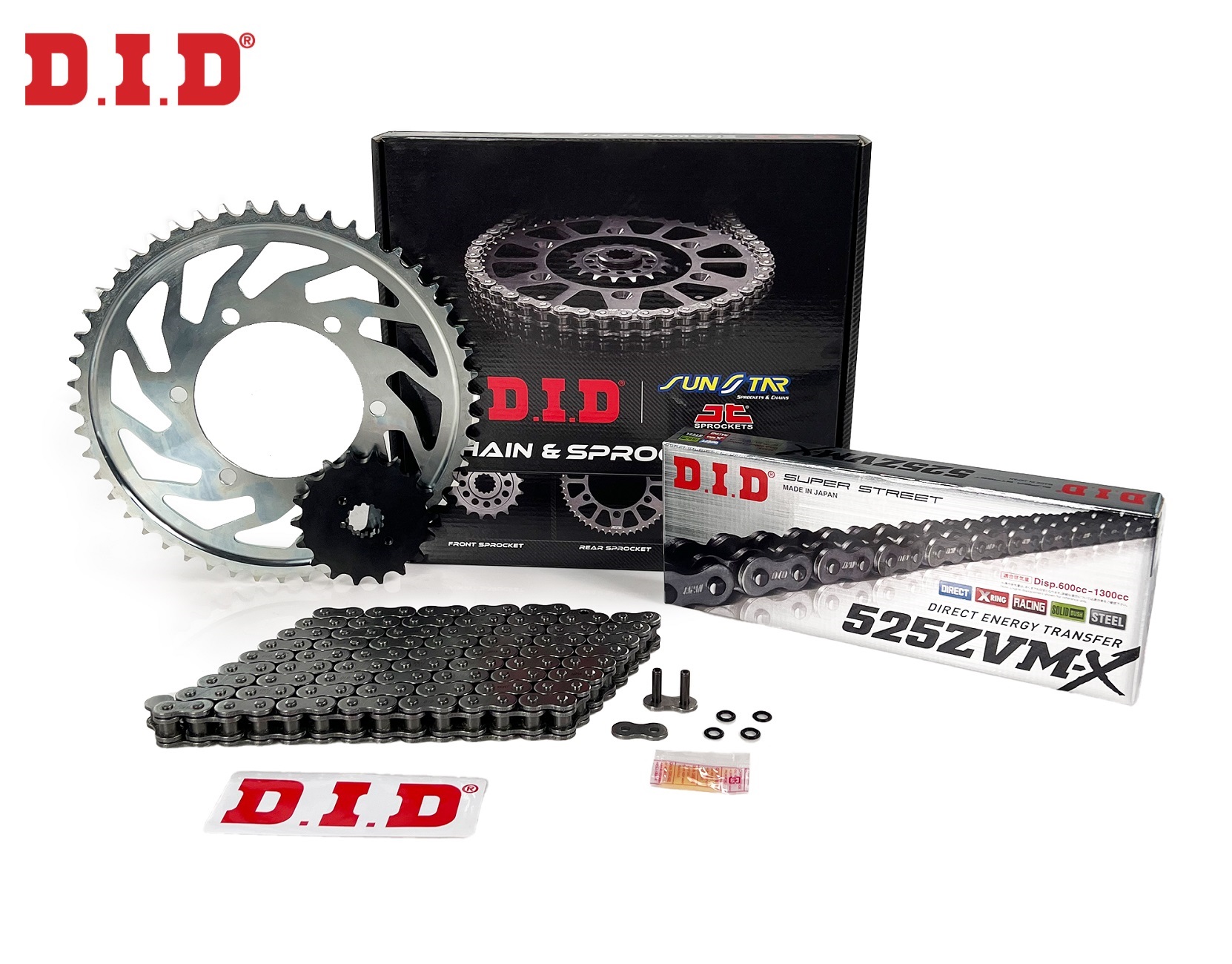 ZİNCİR DİŞLİ SETİ SUZUKI GSX 8S R 800cc ZİNCİR: DID-525ZVM-X Çelik-120 ÖN-ARKA DİŞLİ: SUNSTAR 17T-47T 2022-2024