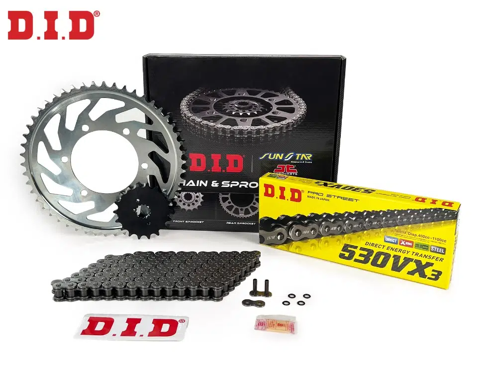 Zincir Dişli Seti Suzukı Hayabusa Gsx-r 1300cc Zincir: Dıd-530vx3 Çelik-118 Ön: Sunstar 18t Arka: Jt 43t 2023-2024 