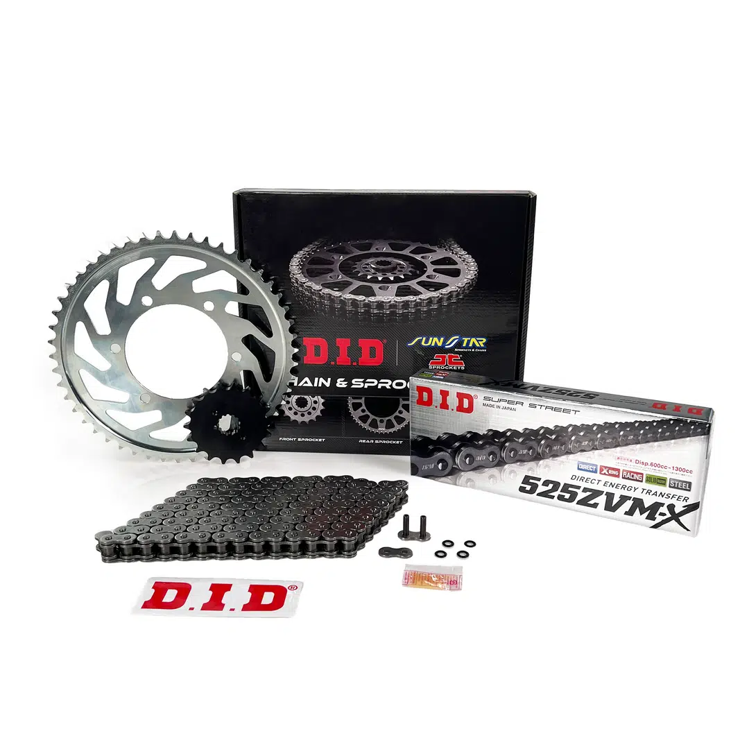 ZİNCİR DİŞLİ SETİ TRIUMPH THRUXTON RS 1200cc ZİNCİR: DID-525ZVM-X Çelik-100 ÖN-ARKA DİŞLİ: JT 16T-42T 2020-2021