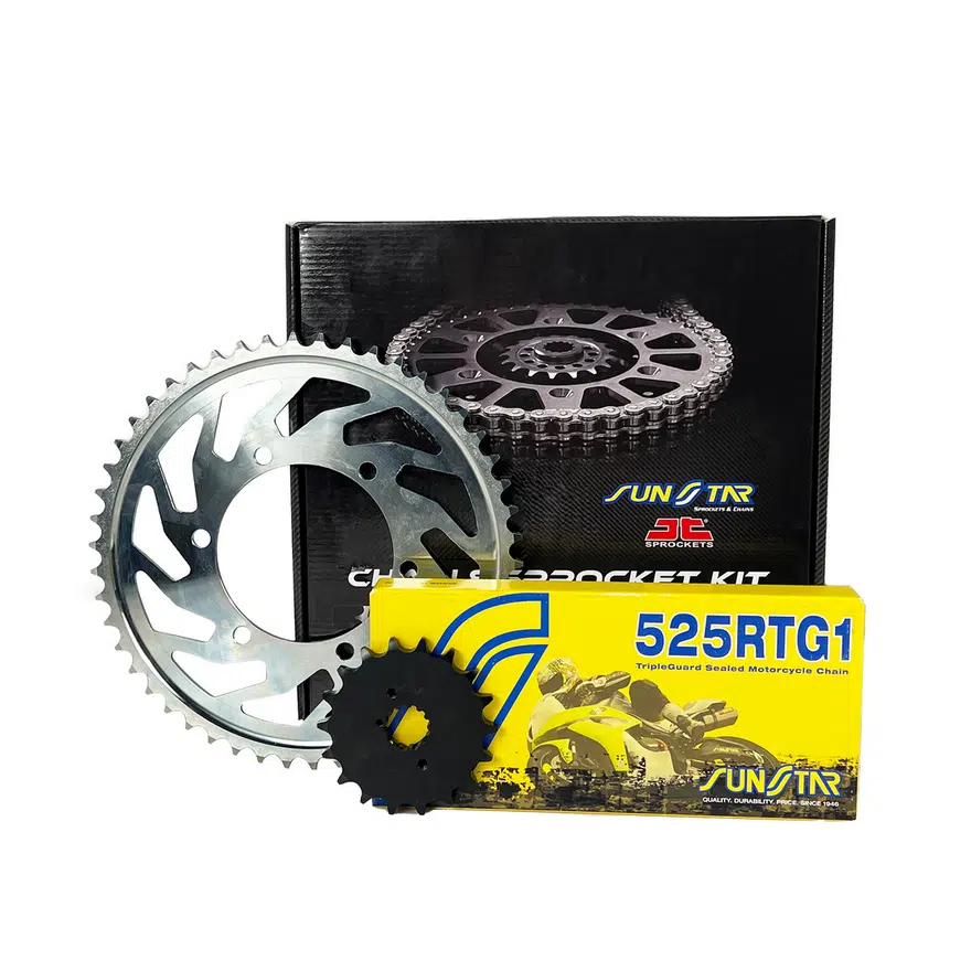 ZİNCİR DİŞLİ SETİ TRIUMPH THRUXTON RS 1200cc ZİNCİR: SUNSTAR 525RTG1 Gold-100 ÖN-ARKA DİŞLİ: JT 16T-42T 2020-2021