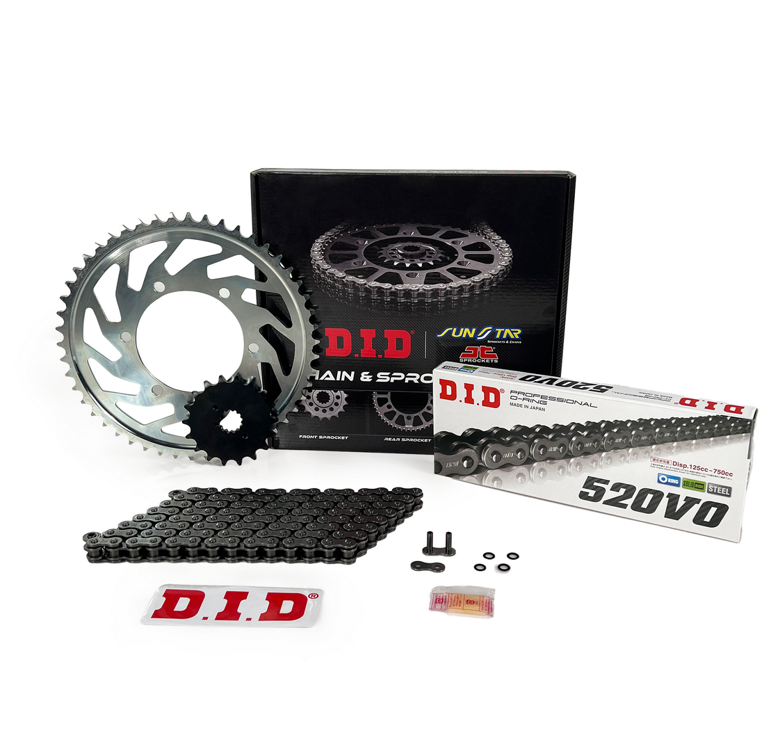 ZİNCİR DİŞLİ SETİ YAMAHA WR F 450cc ZİNCİR: DID-520 ORING-114 ÖN-ARKA DİŞLİ : SUNSTAR 14T-50T 2003-2006