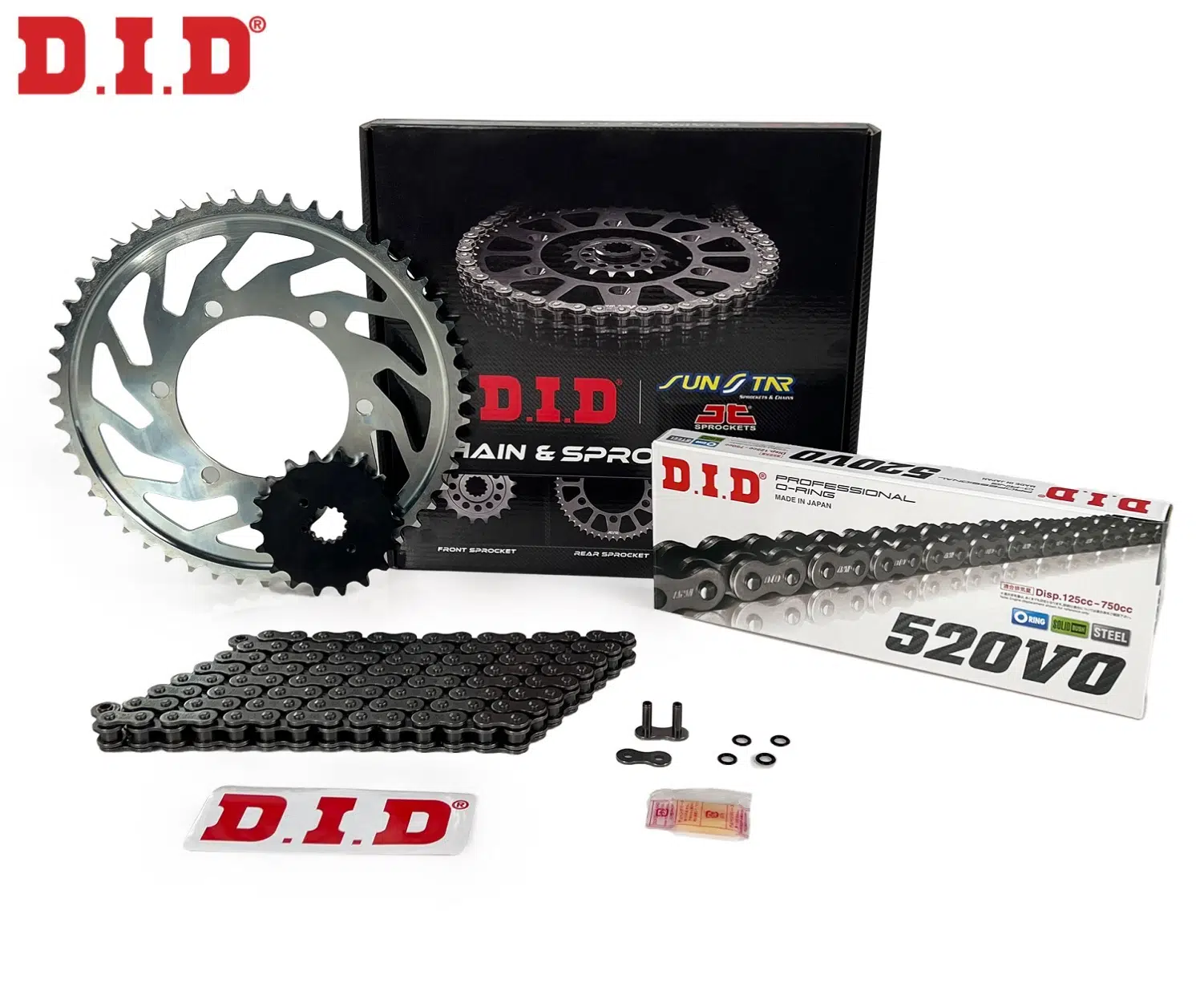 ZİNCİR DİŞLİ SETİ YAMAHA YZ 125cc ZİNCİR: DID-520 ORING-114 ÖN-ARKA DİŞLİ: SUNSTAR 13T-50T 2020-2024